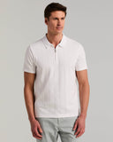 Polo de manga corta con cierre 1/4 y textura Drop Needle