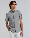 Camisa Slim Fit de manga corta con tejido elástico
