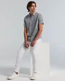 Camisa Slim Fit de manga corta con tejido elástico