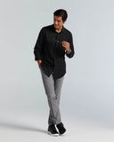 Camisa Slim Fit de manga larga con tejido piqué