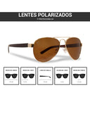 Lentes de Sol Estilo Aviador Dorado