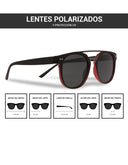Lentes de Sol Marco Negro con Interior Rojo
