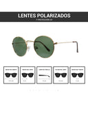 Lentes de Sol Redondos Dorado