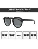 Lentes de Sol Redondos Negro
