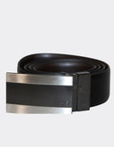 Cinturón Reversible de Piel Negra con Hebilla Automática