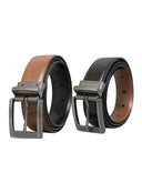 Cinturón Reversible de Piel Negra con Hebilla Grafito