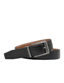 Cinturón Reversible de Piel Negra con Hebilla Grafito