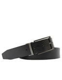 Cinturón Reversible Negro de Piel con Hebilla Grafito