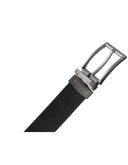 Cinturón Reversible Negro de Piel con Hebilla Grafito