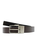 Cinturón Reversible Café de Piel con Hebilla Grafito