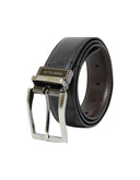 Cinturón Reversible Negro de Piel con Hebilla Grafito