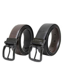 Cinturón Reversible de Piel Negra con Hebilla Negra