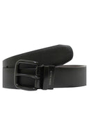 Cinturón Reversible de Piel Negra con Hebilla Negra