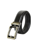 Cinturón Reversible Negro Azabache de Piel con Hebilla Acero Cepillado