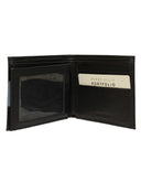 Cartera de Piel Negra Textura Saffiano