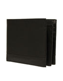 Cartera de Piel Negra con Detalle Inferior