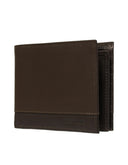 Cartera de Piel Café Vino con Detalle Inferior