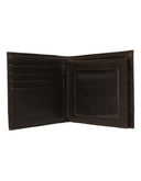 Cartera de Piel Café Vino con Detalle Inferior