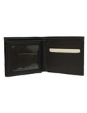 Cartera de Piel Café Oscuro con Banda Inferior