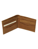 Cartera de Piel Café con Bolsillo Frontal