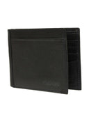 Cartera de Piel Azul Marino con Bolsillo Frontal