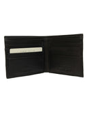 Cartera de Piel Negra con Franjas Decorativas