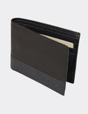 Cartera de Piel Negra con Banda Inferior