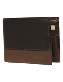 Cartera de Piel Café con Detalle en Contraste