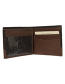 Cartera de Piel Café con Detalle en Contraste