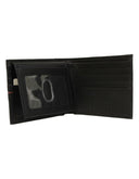 Cartera de Piel Negra con Detalle Rojo