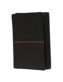 Cartera Trifold Perry Ellis de Piel Negra con Detalle Rojo