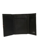 Cartera Trifold Perry Ellis de Piel Negra con Detalle Rojo