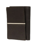 Cartera Trifold Perry Ellis de Piel Negra con Detalle Blanco