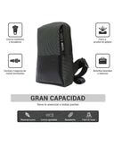 Backpack Tipo Bandolera Gris de Nylon y Poliéster Estilo Casual