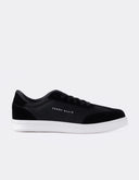 Tenis Negro Minimalista Casual Suela Blanca Contrastante