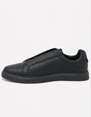 Tenis Negro Slip-On Textura Action Leather Logo Lateral