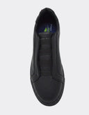 Tenis Negro Slip-On Textura Action Leather Logo Lateral