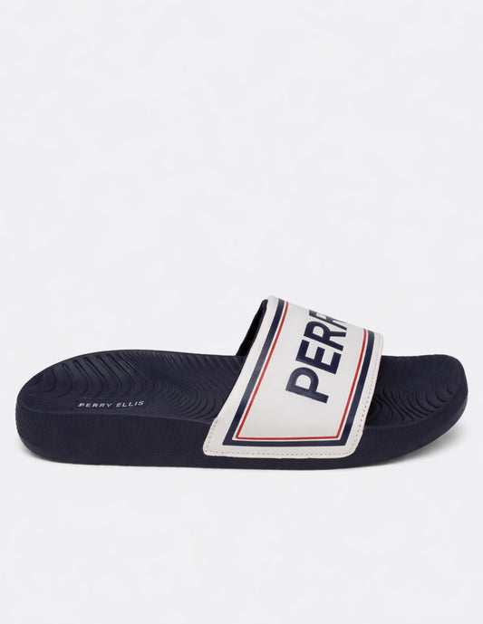 Sandalia Multicolor Tipo Slide Logo Perry Ellis Confort