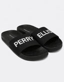 Sandalia Negra Tipo Slide Logo Perry Ellis Confort