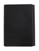 Cartera para Hombre de Piel Sintética Texturizada, Color Negro, Diseño Elegante