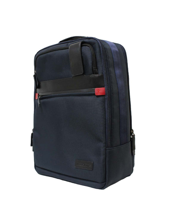 Backpack Azul Marino de Nylon con Múltiples Compartimentos