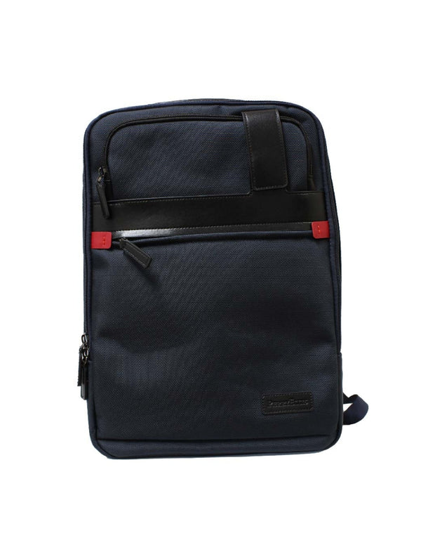 Backpack Azul Marino de Nylon con Múltiples Compartimentos