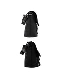 Messenger Crossbody Negra 2 en 1 con Correas Ajustables y Forro Protector