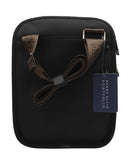 MESSENGER BAG PERRY ELLIS NEGRO DETALLES CAFÉ