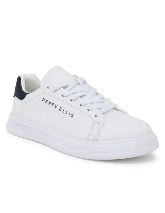 Sneaker Blanco Con Tonos Azul Marino