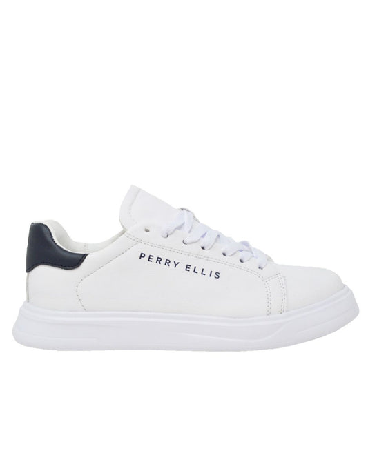 Sneaker Blanco Con Tonos Azul Marino