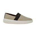 Tenis Slip-On Beige Arena Tejido Casual Suela Blanca