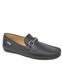 Mocasín Negro Con Herraje Metálico