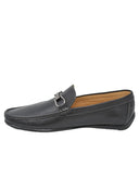 Mocasín Negro Con Herraje Metálico