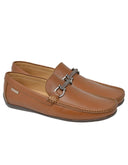 Mocasín Café Camel Con Herraje Metálico